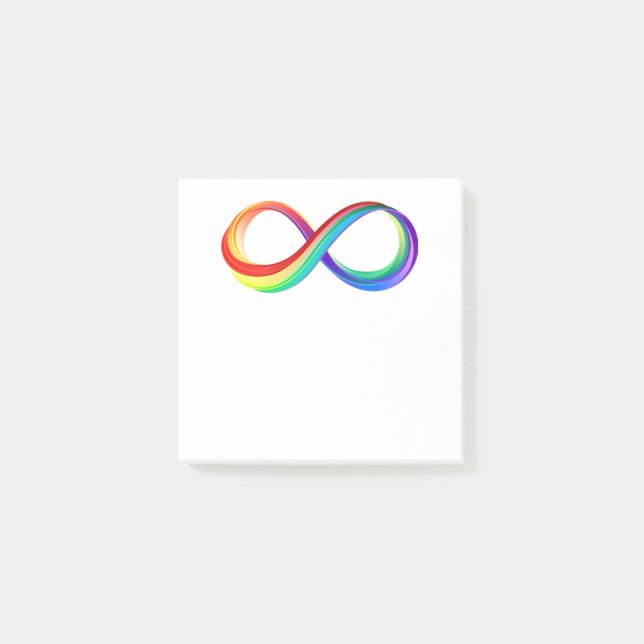 Infinitetssymbol för regnbåge i lager post-it block (Framsida)