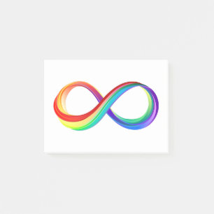 Infinitetssymbol för regnbåge i lager post-it block