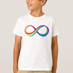 Infinitetssymbol för regnbåge i lager t shirt