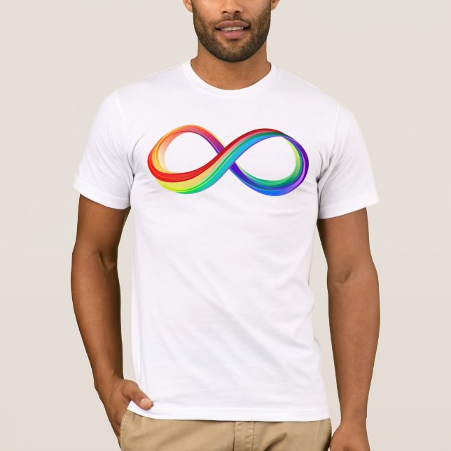 Infinitetssymbol för regnbåge i lager t shirt (Framsida)