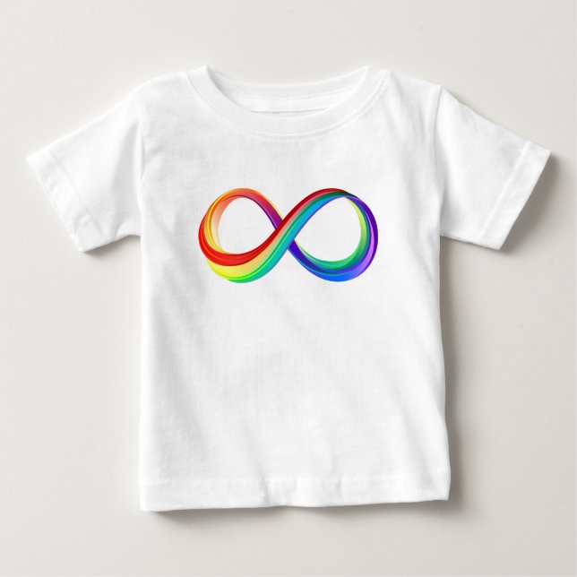 Infinitetssymbol för regnbåge i lager t shirt (Framsida)
