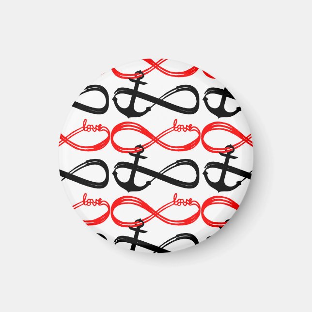 Infinitetssymboler för Cute Kärlek och Anchor Magnet (Framsidan)