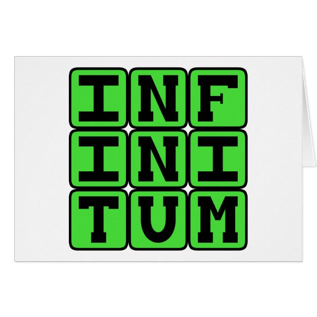 Infinitum, Oändlighet, Latinsk fras Hälsningskort (Framsidan Horizontal)