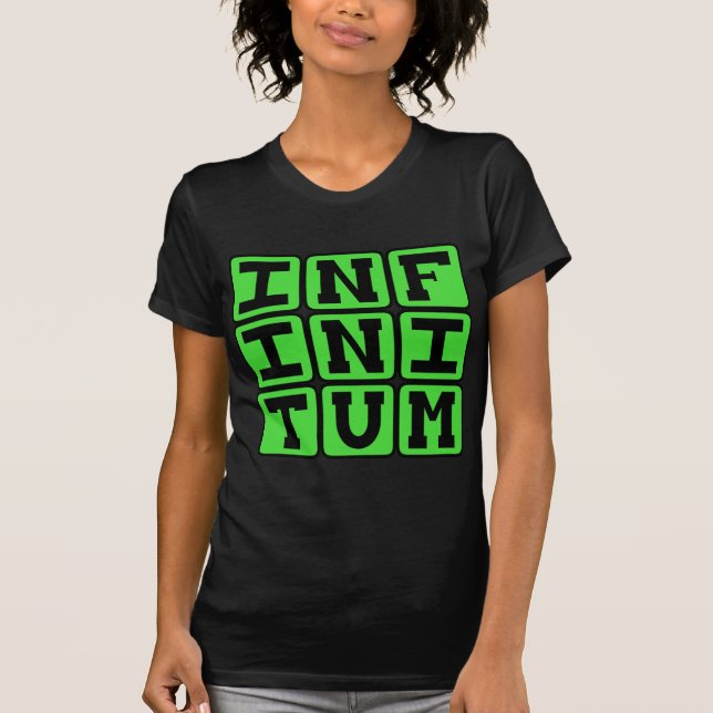 Infinitum, Oändlighet, Latinsk fras Tee (Framsida)