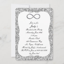 Infinity Bachelorette Party silver Glitter Silver Inbjudningar