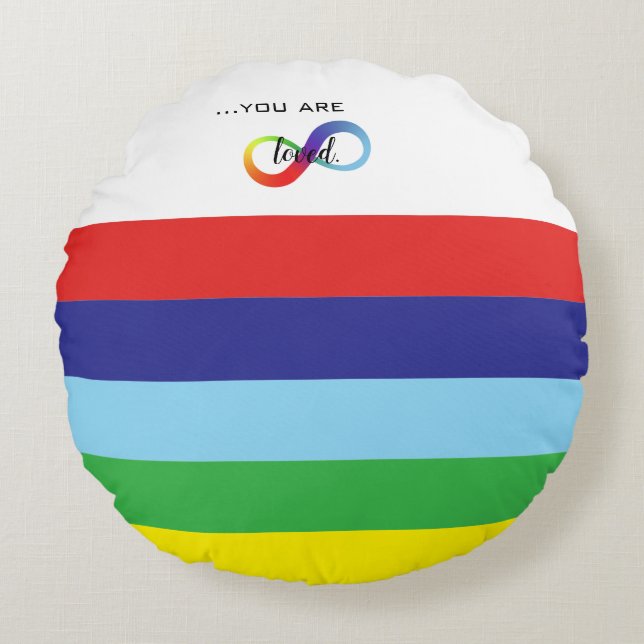 Infinity HBTQ+ Pride-handväskor Rund Kudde (Framsidan)