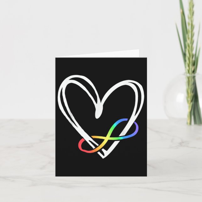 Infinity Heart Autism Awareness Kärlek behöver ing Kort (Framsida)