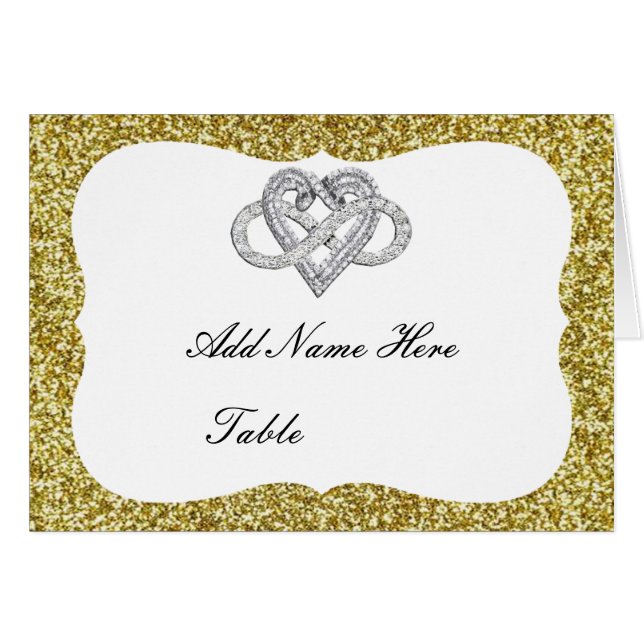 Infinity Heart Bord ortet guld Glitter OBS Kort (Framsidan Horizontal)