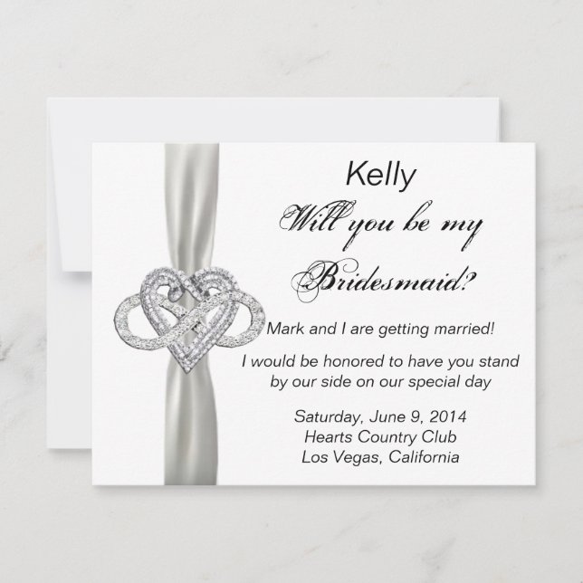 Infinity Heart Bridesmaid Card Inbjudningar (Framsida)