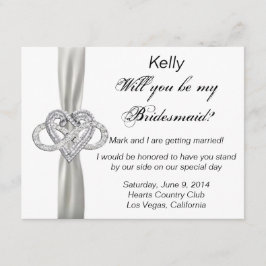 Infinity Heart Bridesmaid Card Inbjudningar