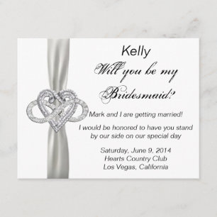 Infinity Heart Bridesmaid Card Inbjudningar