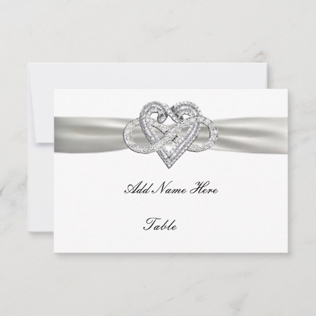 Infinity Heart Bröllop Bord Place Card Inbjudningar (Framsida)