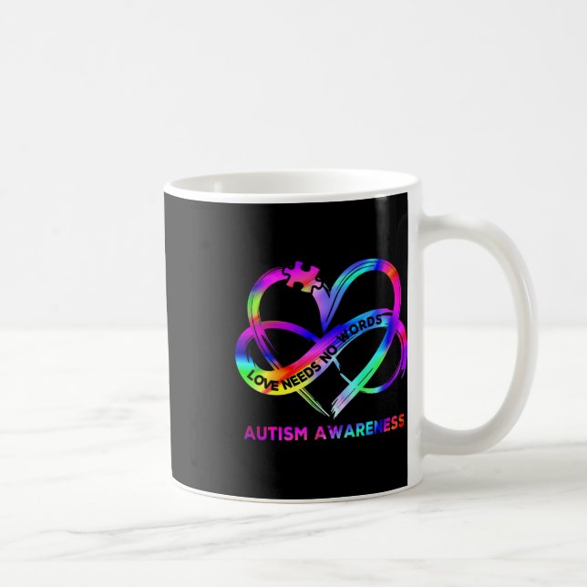 Infinity Heart Kärlek Autism Awareness Need Ord Kaffemugg (Höger)