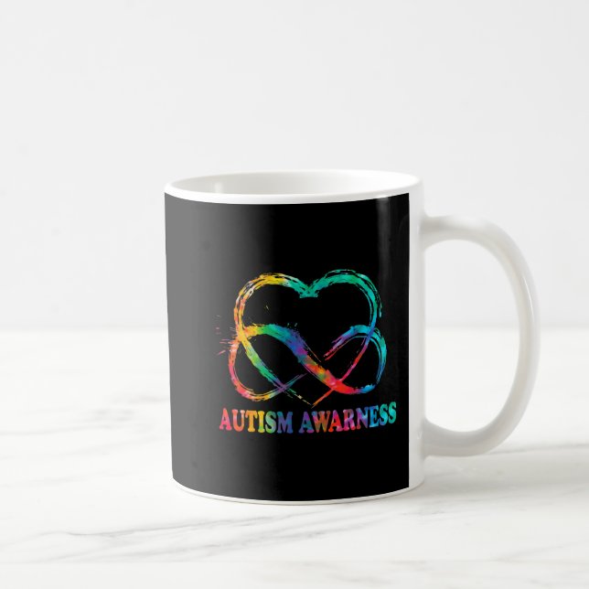 Infinity Heart Kärlek Autism Awareness Need Ord Kaffemugg (Höger)