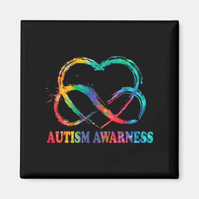Infinity Heart Kärlek Autism Awareness Need Ord Magnet (Framsidan)