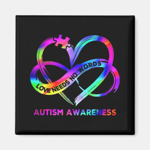 Infinity Heart Kärlek Autism Awareness Need Ord Magnet