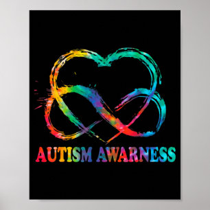 Infinity Heart Kärlek Autism Awareness Need Ord Poster