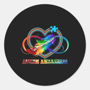 Infinity Heart Kärlek Autism Awareness Need Ord Runt Klistermärke