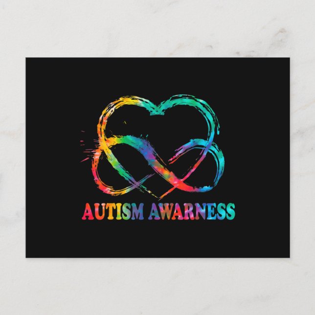 Infinity Heart Love Autism Awareness Needs No Word Vykort (Framsida)