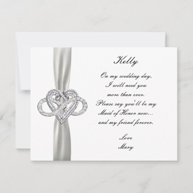 Infinity Heart Maid of honor Card Inbjudningar (Framsida)