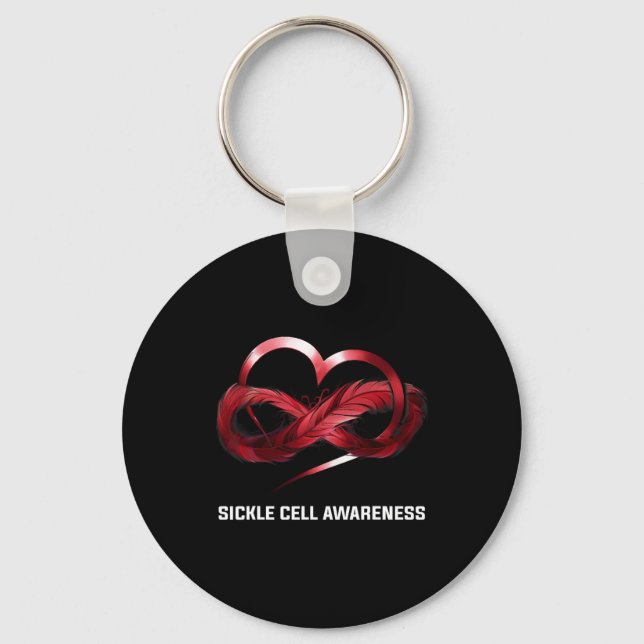 Infinity Heart Sickle Cell Awareness Nyckelring (Framsida)