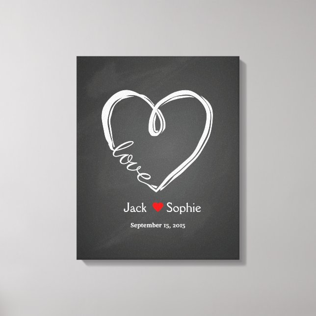 Infinity hjärta för gäst bok i bröllop canvastryck (Framsida)