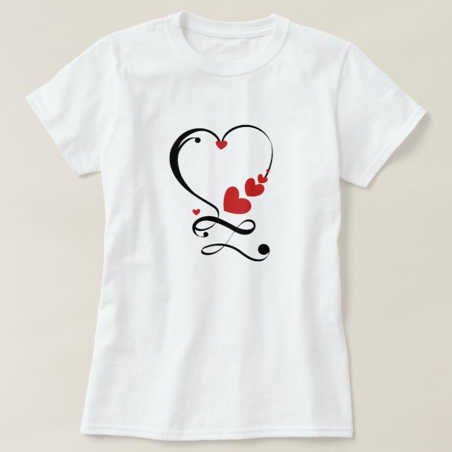 Infinity Kärlek Heart T Shirt (Design framsida)