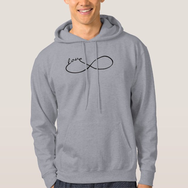 Infinity Kärlek Lemniscate black + your backgr. Sweatshirt Med Luva (Framsida)