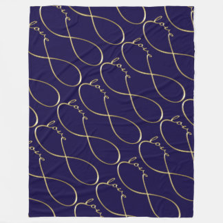 Infinity Kärlek Lemniscate guld + din backgr. Fleecefilt
