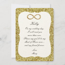 Infinity Maid of honor-kort för Guld Glitter Guld Inbjudningar
