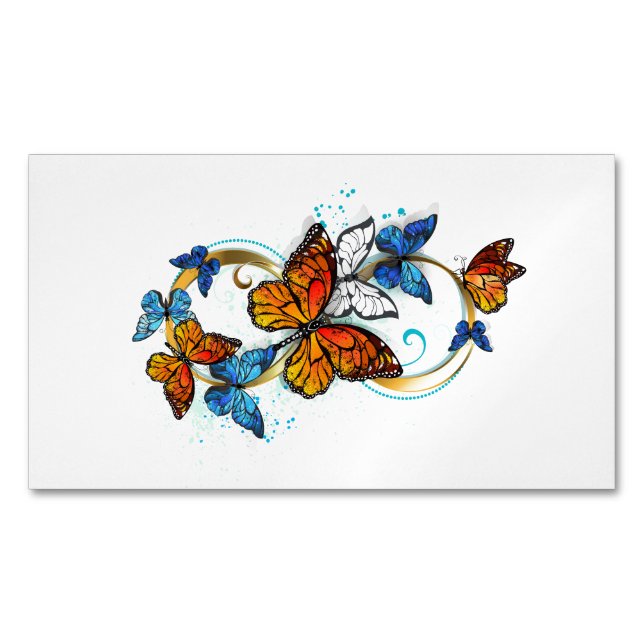 Infinity of Monarch Butterflies Magnetiska Visitkort (Framsida)
