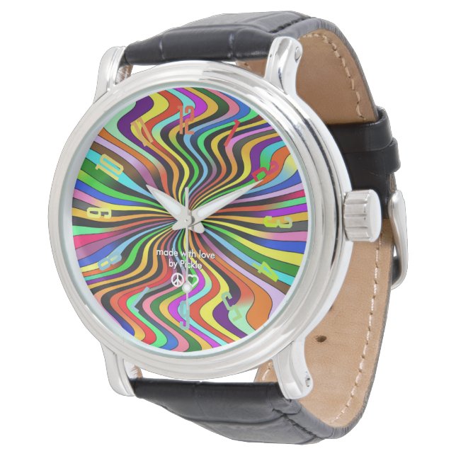 Infinity Rainbow Swirl Stainless Steel Watch Armbandsur (Vinklad)