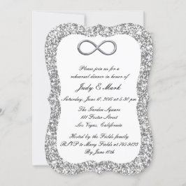 Infinity Rehearsal Dinner silver Glitter Silver Inbjudningar