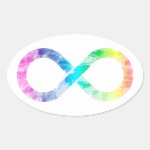 Infinity Sticker för vattenfärg för neurodiversity Ovalt Klistermärke