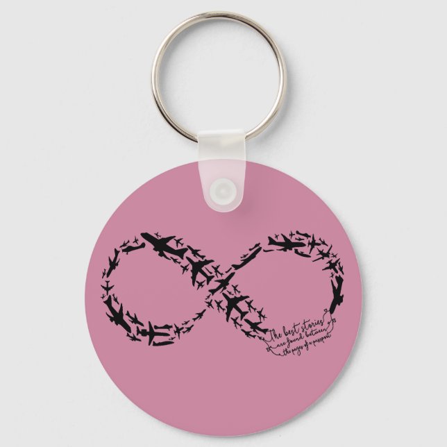 Infinity Symbol Keychain, World Traveler Gift Nyckelring (Framsida)
