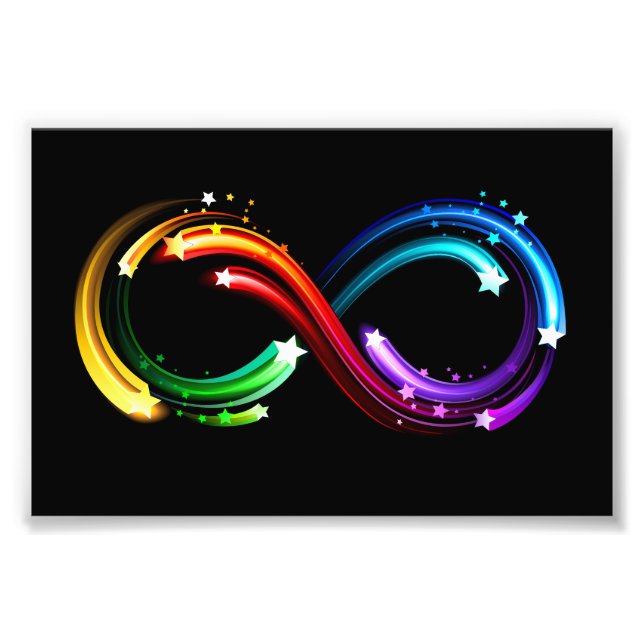 Infinity symbol of rainbow comets fototryck (Framsidan)