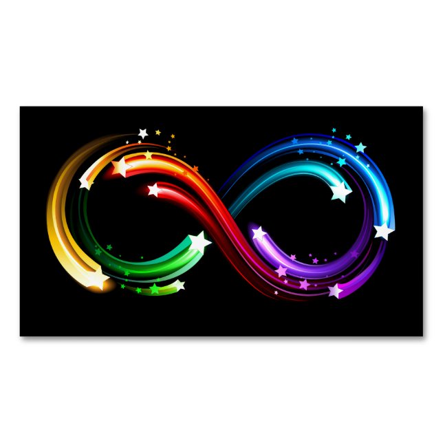 Infinity symbol of rainbow comets magnetiska visitkort (Framsida)