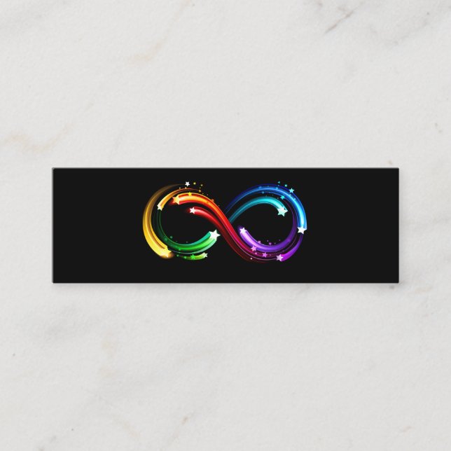 Infinity symbol of rainbow comets mini visitkort (Framsida)