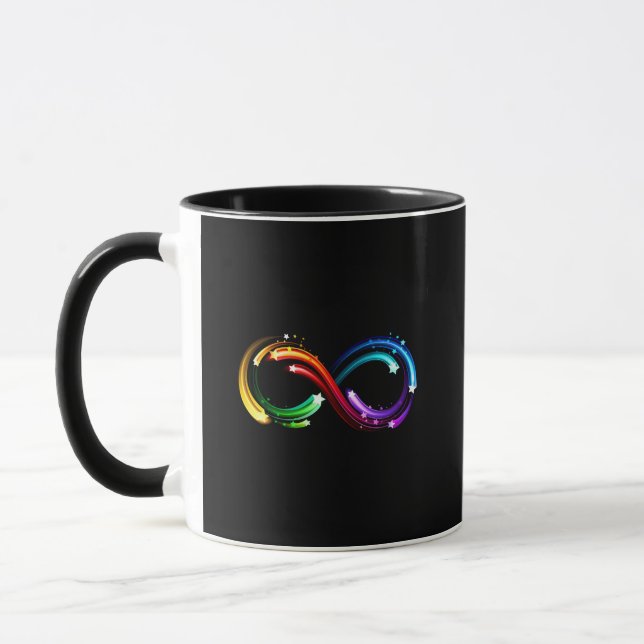 Infinity symbol of rainbow comets mugg (Vänster)