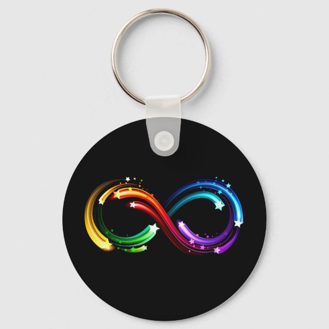 Infinity symbol of rainbow comets nyckelring (Framsida)