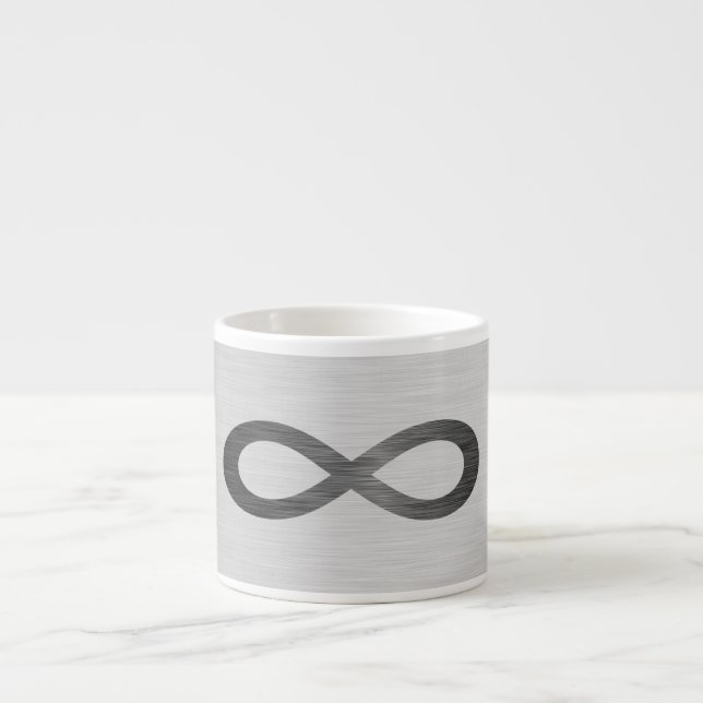 Infinity Symbol on Faux Metall Struktur av Saylor Espressomugg (Framsidan)