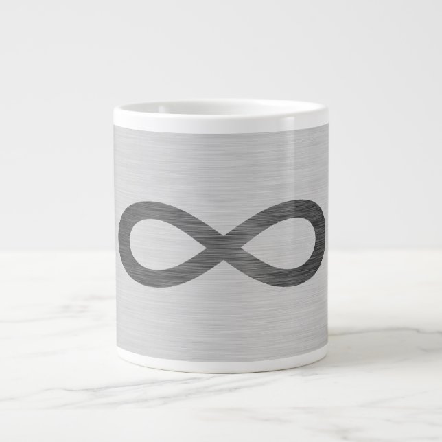 Infinity Symbol on Faux Metall Struktur av Saylor Jumbo Mugg (Framsidan)