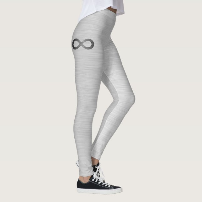 Infinity Symbol on Faux Metall Struktur av Saylor Leggings (Höger)