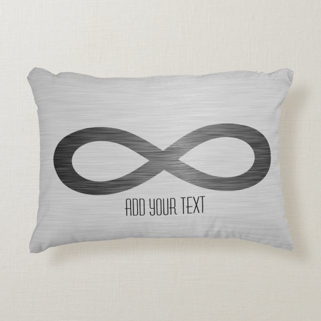 Infinity Symbol on Faux Metall Struktur av Saylor Prydnadskudde (Framsidan)