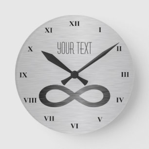 Infinity Symbol on Faux Metall Struktur av Saylor Rund Klocka