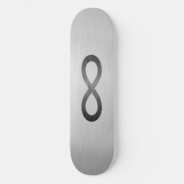 Infinity Symbol on Faux Metall Struktur av Saylor Skateboard Bräda 20 Cm (Framsida)