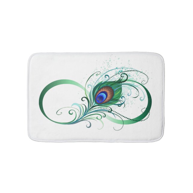 Infinity Symbol with Peacock Feather Badrumsmatta (Framsidan)