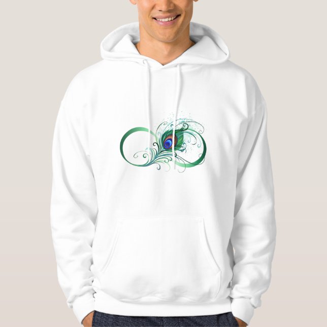 Infinity Symbol with Peacock Feather Hoodie (Framsida)