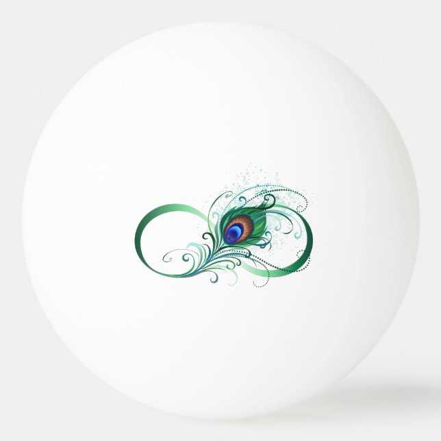 Infinity Symbol with Peacock Feather Pingisboll (Framsidan)