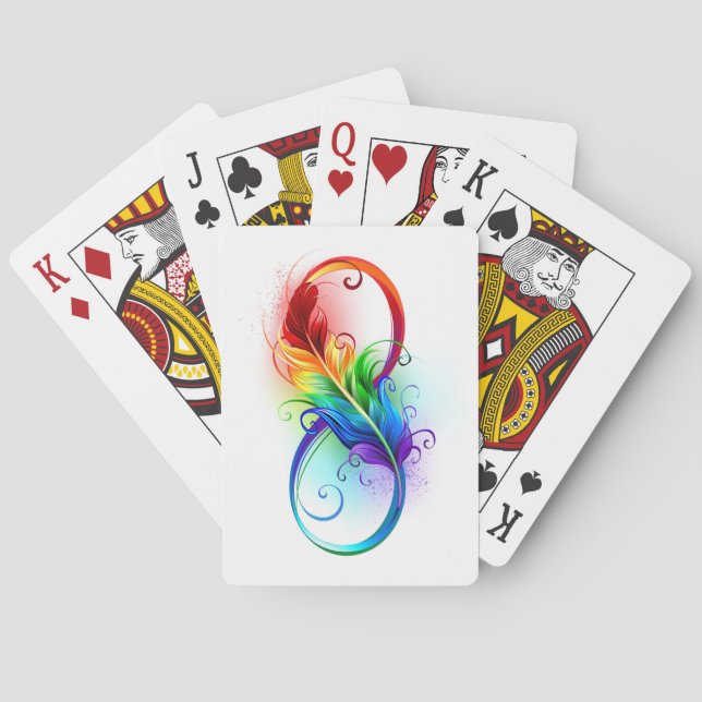 Infinity Symbol with Rainbow Feather Casinokort (Baksidan)
